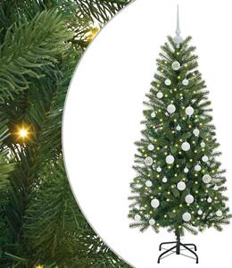 Sztuczna choinka z 150 diodami LED Zielony 150 cm PE i PVC