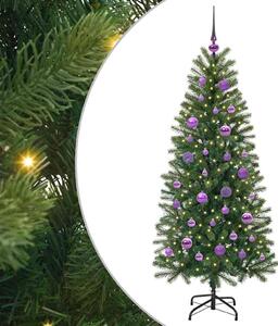 Sztuczna choinka z 150 diodami LED Zielony 150 cm PE i PVC