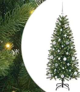 Sztuczna choinka z 150 diodami LED Zielony 150 cm PE i PVC