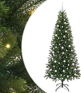 Sztuczna choinka z 300 diodami LED Zielony 210 cm PE i PVC