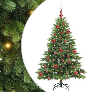 Sztuczna choinka z 150 diodami LED Zielony 150 cm PE i PVC