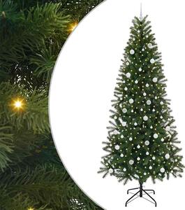 Sztuczna choinka z 300 diodami LED Zielony 240 cm PE i PVC