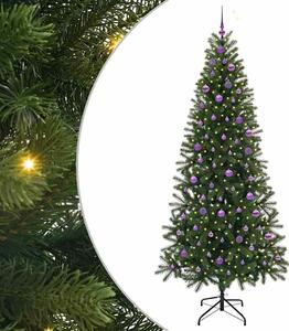 Sztuczna choinka z 300 diodami LED Zielony 240 cm PE i PVC