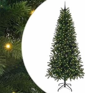 Sztuczna choinka z 300 diodami LED Zielony 240 cm PE i PVC