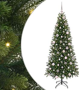 Sztuczna choinka z 300 diodami LED Zielony 180 cm PE i PVC