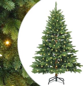 Sztuczna choinka z 150 diodami LED Zielony 150 cm PE i PVC