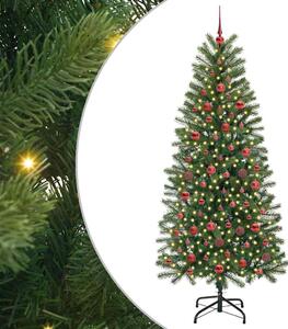 Sztuczna choinka z 300 diodami LED Zielony 180 cm PE i PVC