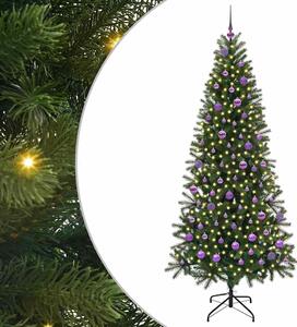 Sztuczna choinka z 300 diodami LED Zielony 210 cm PE i PVC