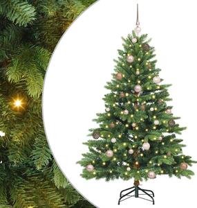 Sztuczna choinka z 150 diodami LED Zielony 150 cm PE i PVC