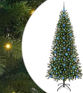 Sztuczna choinka z 300 diodami LED Zielony 210 cm PE i PVC