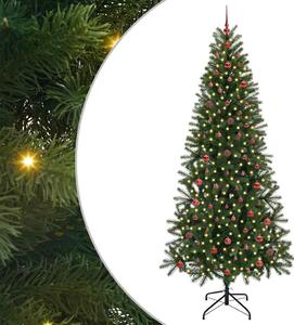Sztuczna choinka z 300 diodami LED Zielony 240 cm PE i PVC