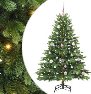 Sztuczna choinka z 150 diodami LED Zielony 150 cm PE i PVC