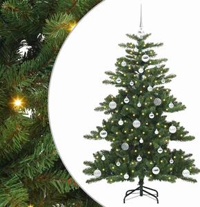 Sztuczna choinka z zawiasami Zielony 150 cm PVC i stal
