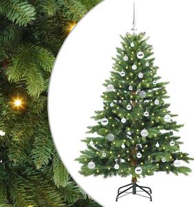 Sztuczna choinka z 150 diodami LED Zielony 150 cm PE i PVC