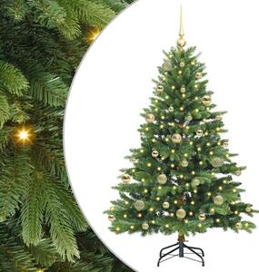 Sztuczna choinka z 150 diodami LED Zielony 150 cm PE i PVC