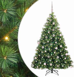 Sztuczna choinka z 300 diodami LED Zielony 180 cm PE i PVC