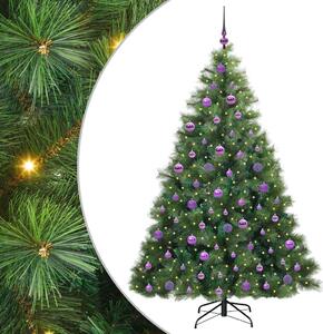 Sztuczna choinka z 300 diodami LED Zielony 180 cm PE i PVC