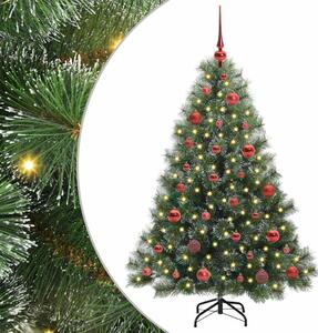 Sztuczna choinka z 150 diodami LED Zielony 150 cm PE i PVC