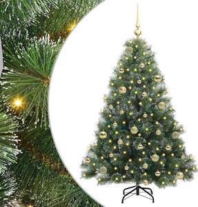 Sztuczna choinka z 150 diodami LED Zielony 150 cm PE i PVC