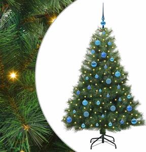 Sztuczna choinka z 150 diodami LED Zielony 150 cm PE i PVC