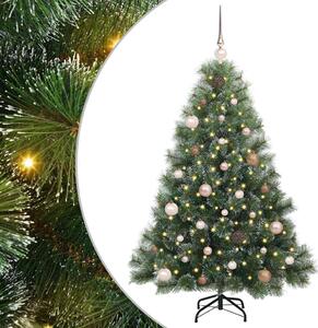 Sztuczna choinka z 150 diodami LED Zielony 150 cm PE i PVC