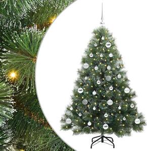 Sztuczna choinka z 150 diodami LED Zielony 150 cm PE i PVC