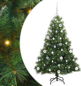 Sztuczna choinka z 150 diodami LED Zielony 150 cm PE i PVC