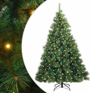 Sztuczna choinka z 300 diodami LED Zielony 180 cm PE i PVC