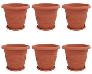 Doniczki 6 pcs Czerwony ceglasty Ø 39 x 32 cm
