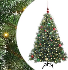 Sztuczna choinka z 150 diodami LED Zielony 150 cm PE i PVC