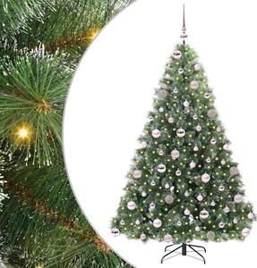 Sztuczna choinka z 300 diodami LED Zielony 180 cm PE i PVC