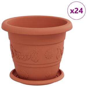 Doniczki 24 pcs Czerwony ceglasty Ø 22 x 18 cm