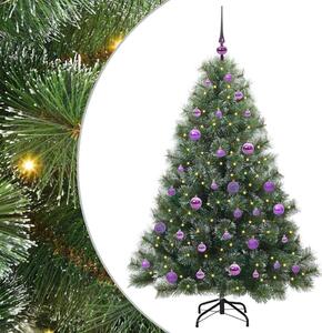 Sztuczna choinka z 150 diodami LED Zielony 150 cm PE i PVC