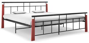 Rama łóżka, metal i drewno dębowe, 180x200 cm