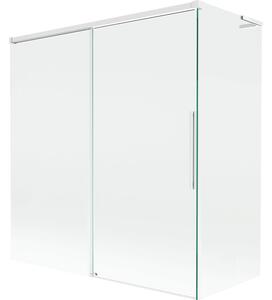 Mexen Rox L parawan nawannowy 2-skrzydłowy rozsuwany 150 + 70 x 150 cm, transparent, biały - 8C9L-150-070-20-00