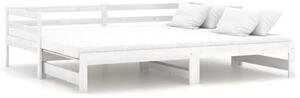 Łóżko wysuwane, lite drewno sosnowe, białe, 2x(90x200) cm