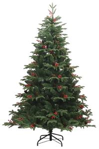 Sztuczna choinka na zawiasach, z szyszkami i jagodami, 210 cm