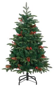 Sztuczna choinka zawiasowa z szyszkami i jagodami, 150 cm