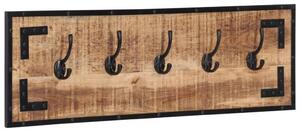 Wieszaki na ubrania, 2 szt., 80x8x25 cm, surowe drewno mango