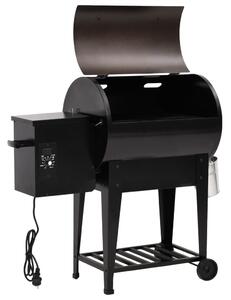 Grill na pellet, z dolną półką, czarny, 94 cm, żelazo