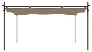 Pergola ze zwijanym dachem, taupe, 395x292x230 cm