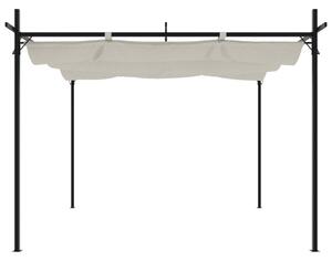 Pergola ze zwijanym dachem, kremowa, 295x292x230 cm