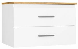 Szafka łazienkowa na umywalkę biały + dąb artisan 80 cm G6-R69
