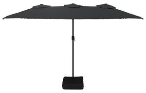 Podwójny parasol ogrodowy, czarny, 449x265 cm
