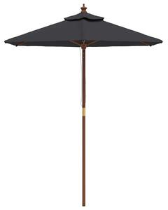 Parasol ogrodowy na drewnianym słupku, czarny, 196x231 cm