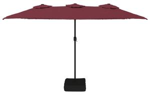 Podwójny parasol ogrodowy, bordowy, 449x265 cm