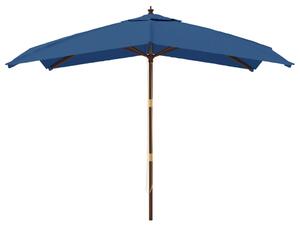 Parasol ogrodowy na drewnianym słupku, lazurowy, 300x300x273 cm