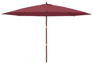 Parasol ogrodowy na drewnianym słupku, bordowy, 400x273 cm