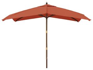 Parasol ogrodowy na drewnianym słupku, terakota, 300x300x273 cm