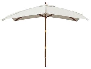 Parasol ogrodowy na drewnianym słupku, piaskowy, 300x300x273 cm